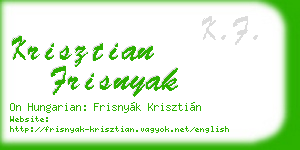 krisztian frisnyak business card
